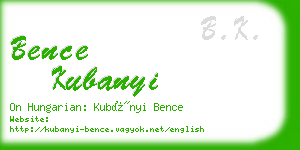 bence kubanyi business card